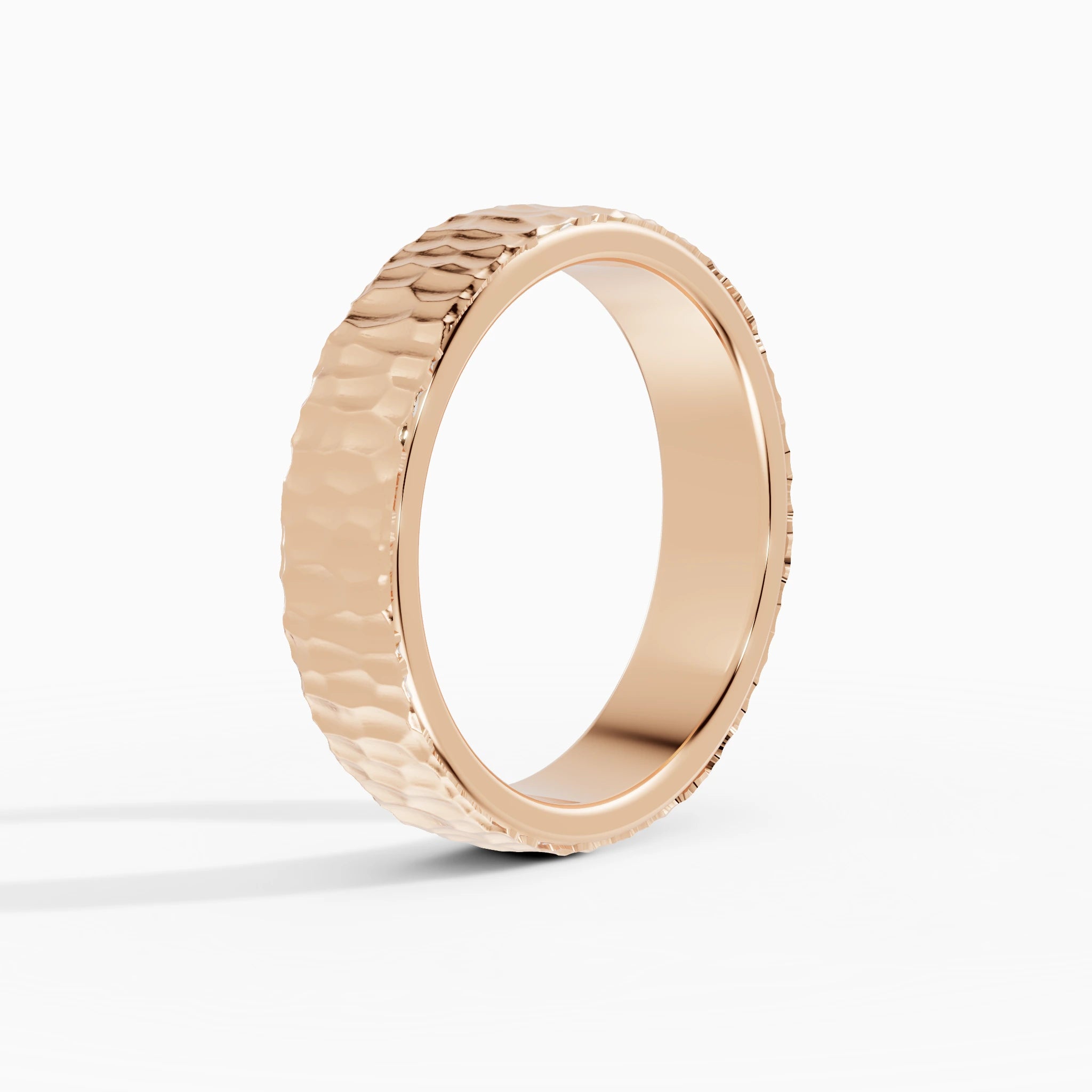 Anillo de compromiso Terra en oro rosa de 5,5 mm vista lateral