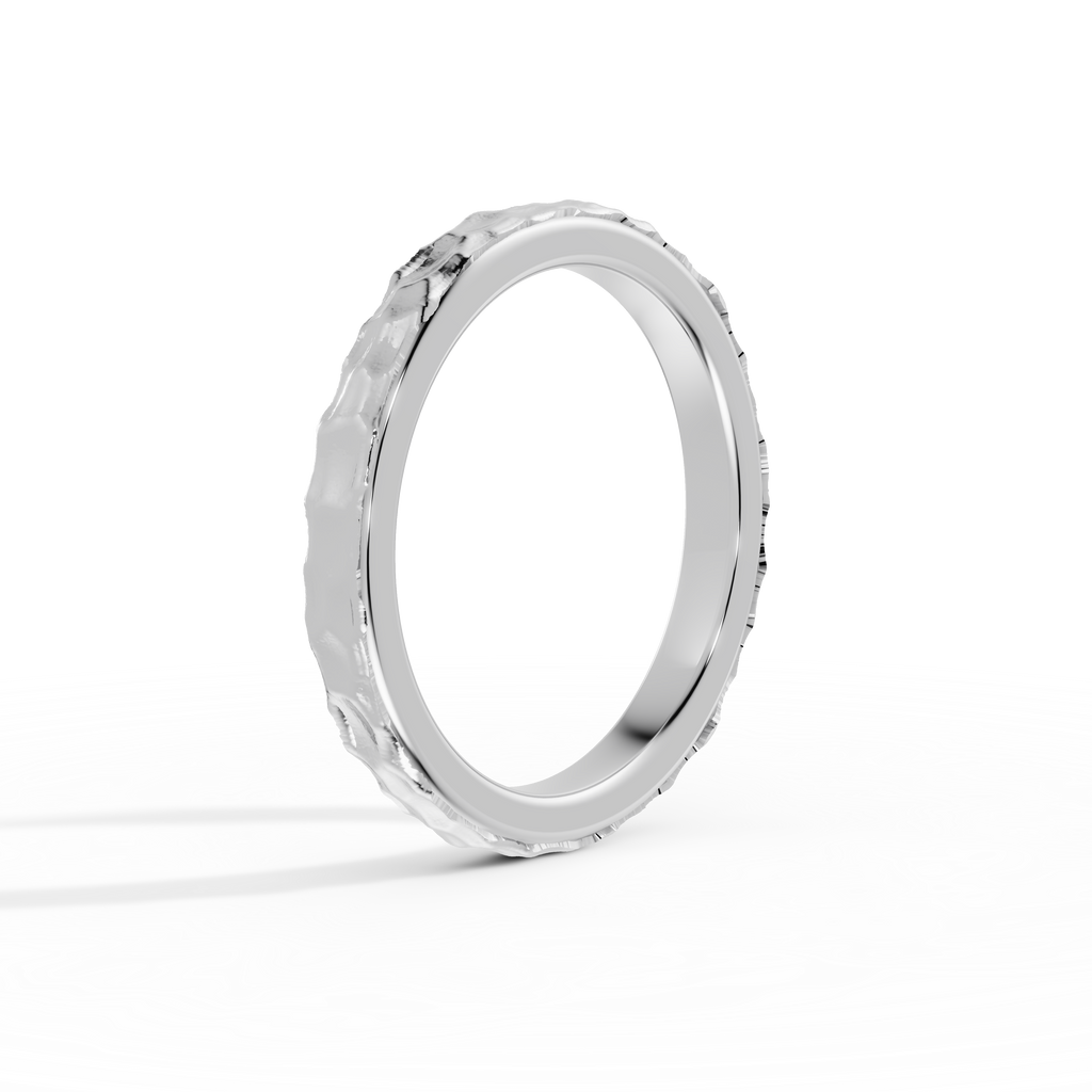 Anillo de compromiso Terra en oro blanco de 2,5 mm vista lateral