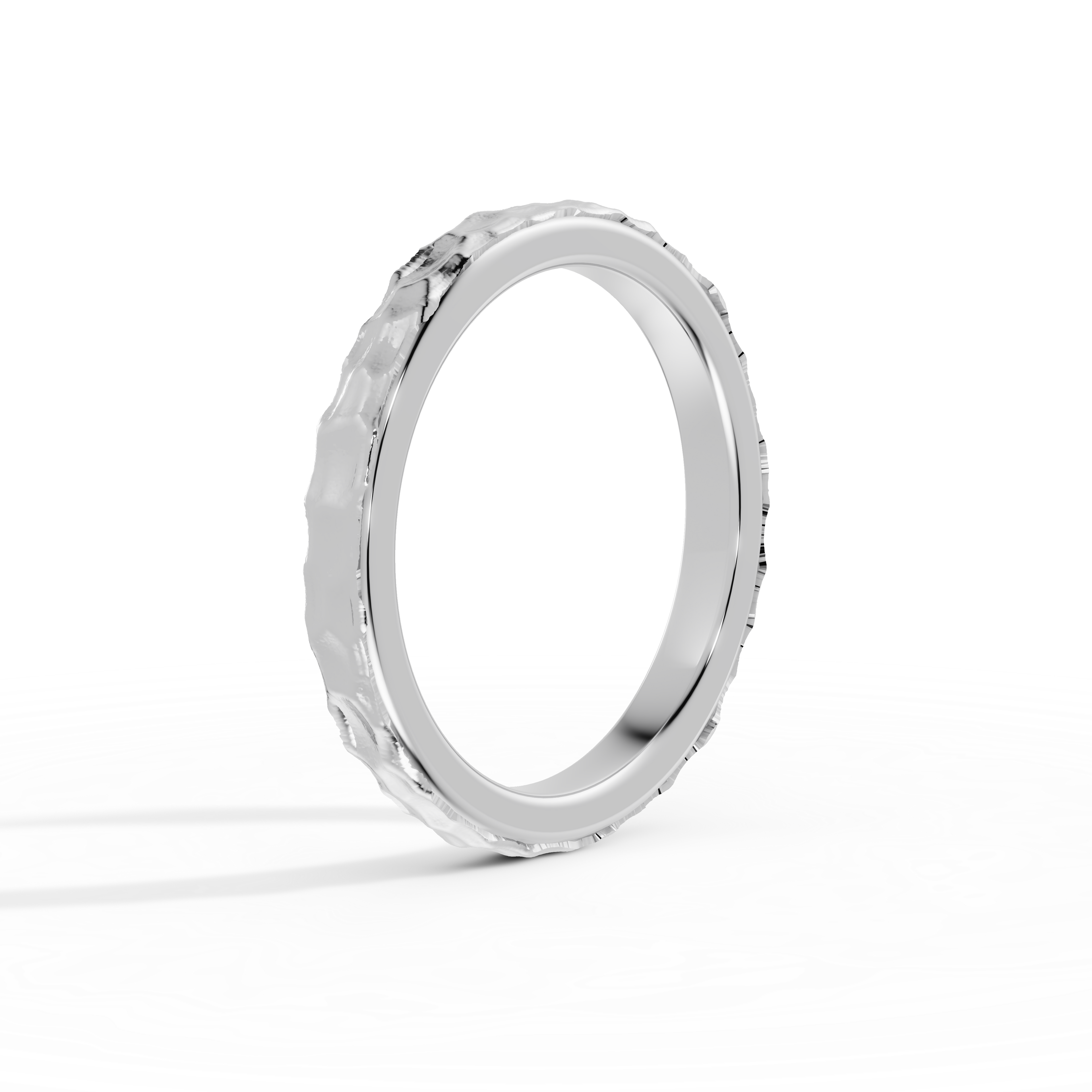 Anillo de compromiso Terra en oro blanco de 2,5 mm vista lateral