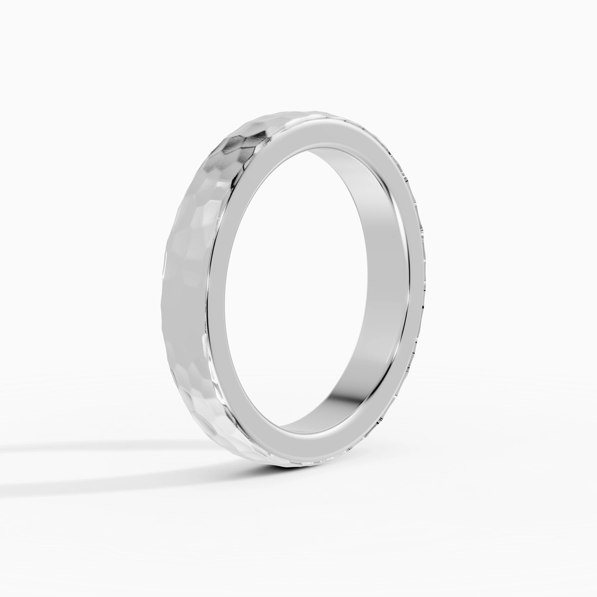 Anillo de compromiso Terra en oro blanco de 3,5 mm vista lateral