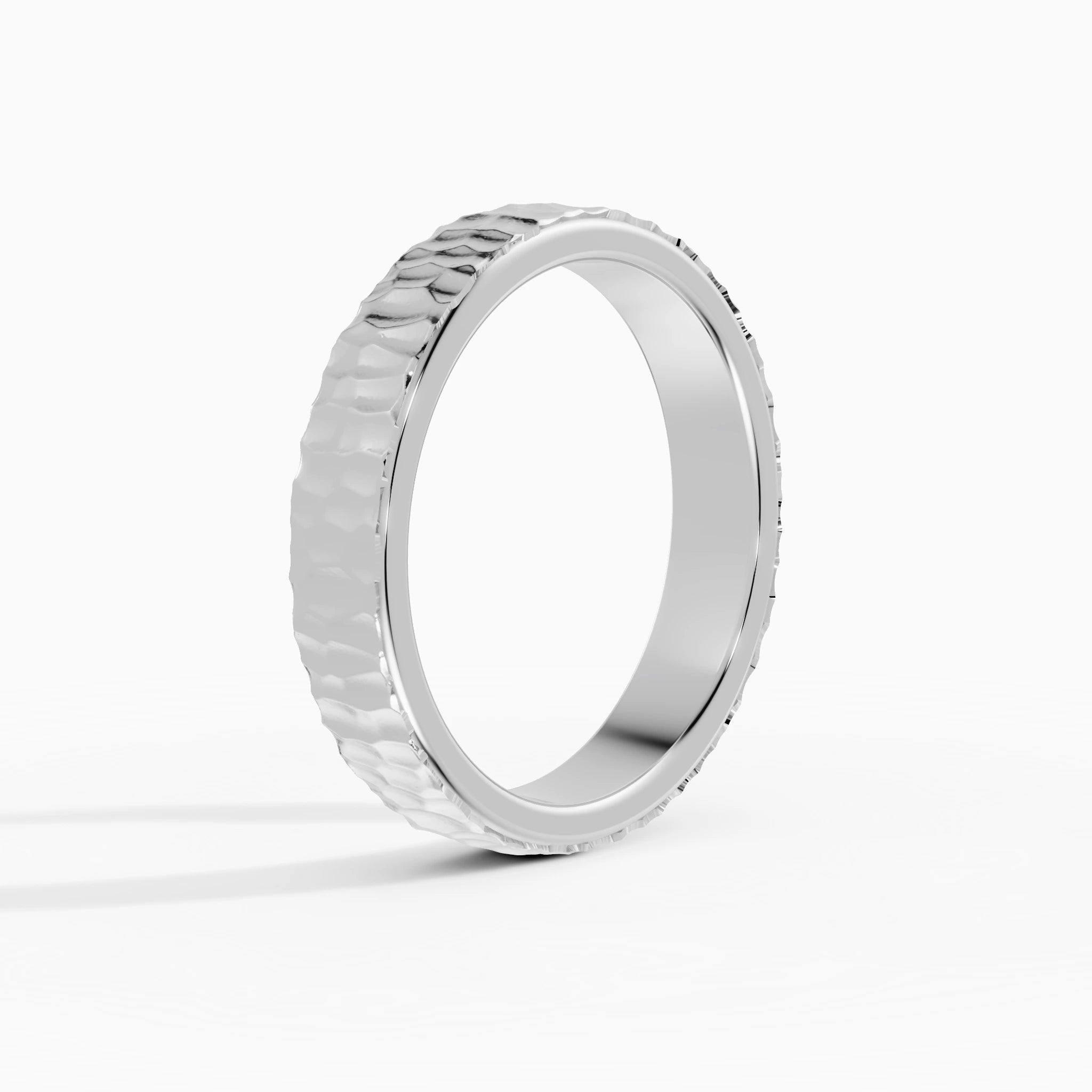 Anillo de compromiso Terra en oro blanco de 4,5 mm vista lateral
