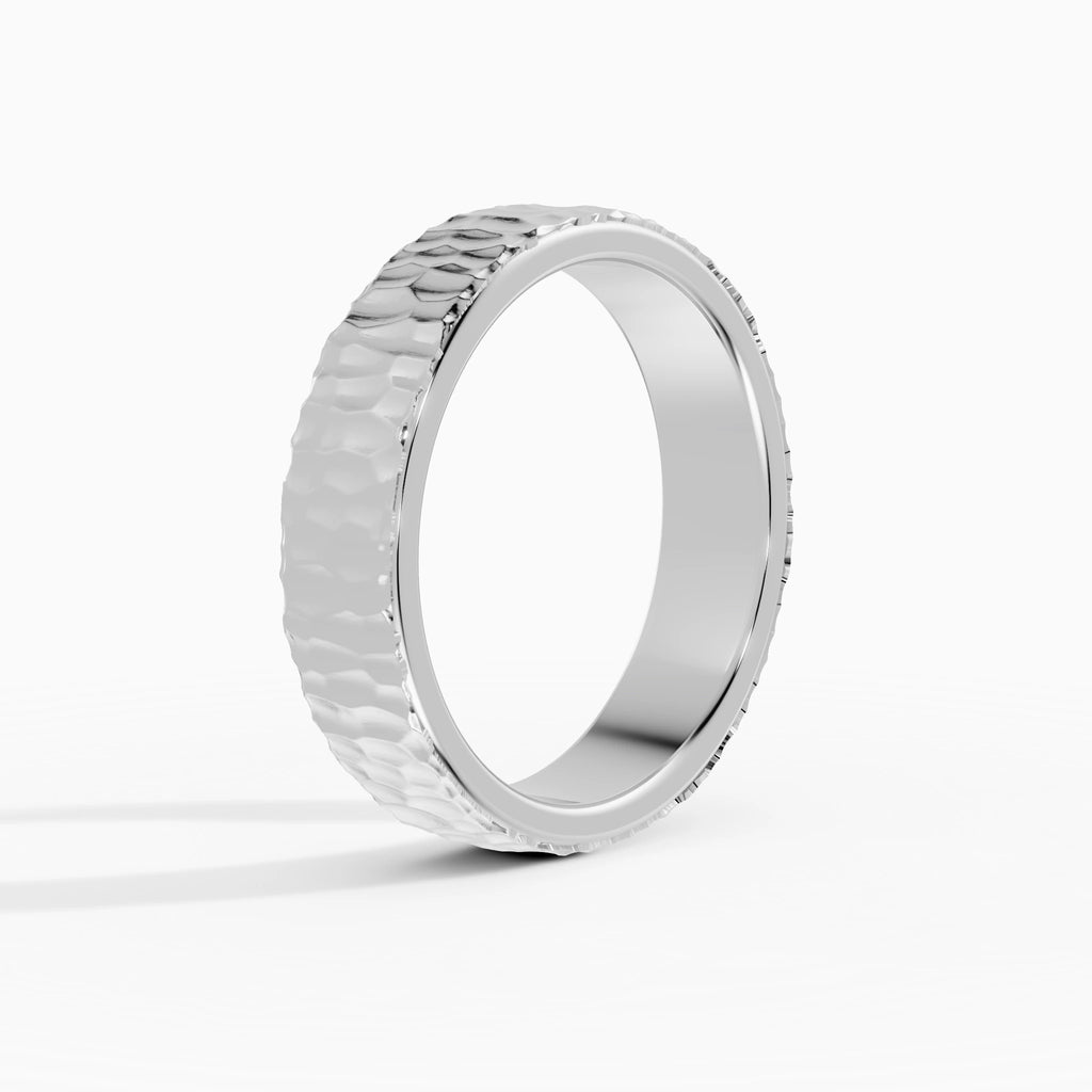 Anillo de compromiso Terra en oro blanco de 5,5 mm vista lateral