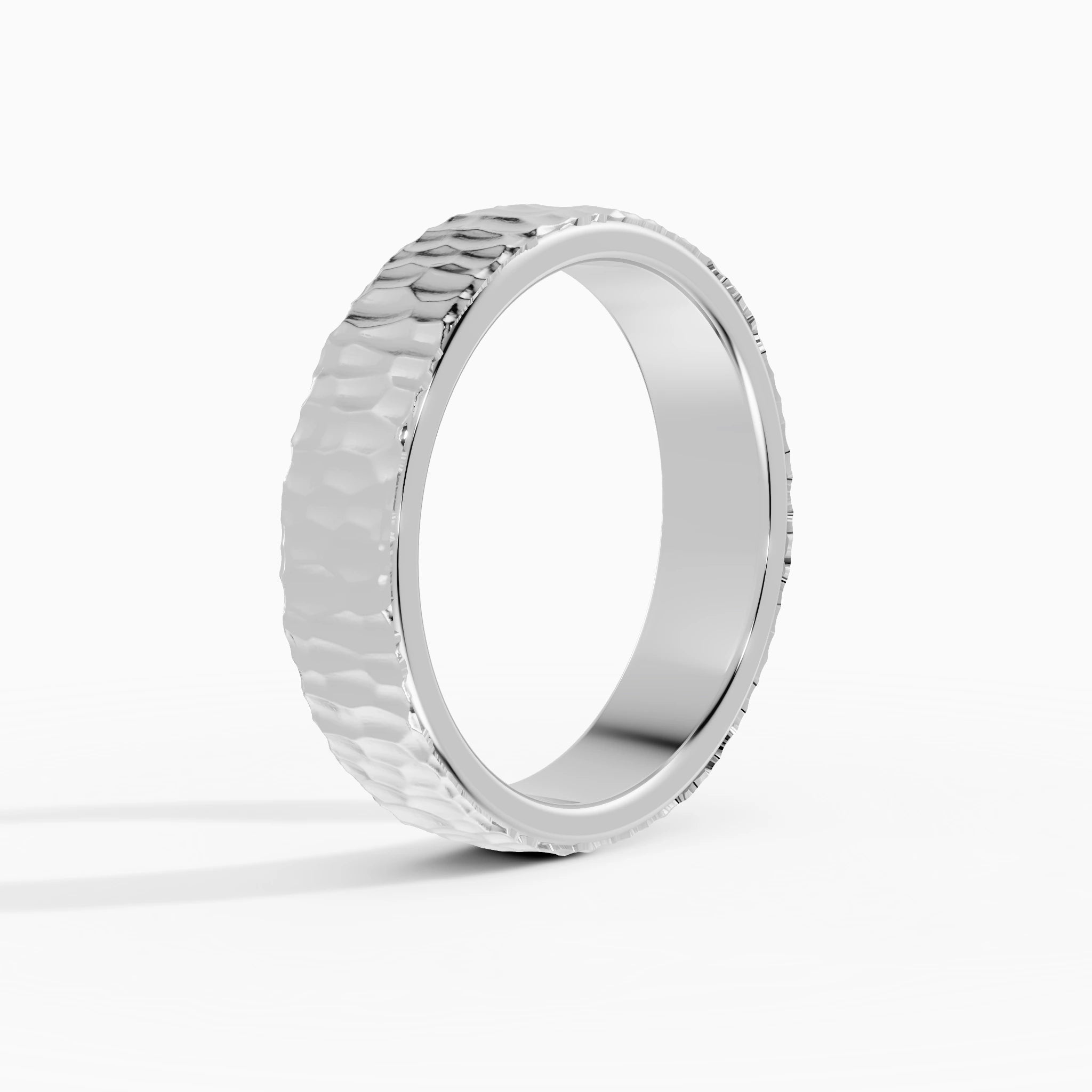 Anillo de compromiso Terra en oro blanco de 5,5 mm vista lateral