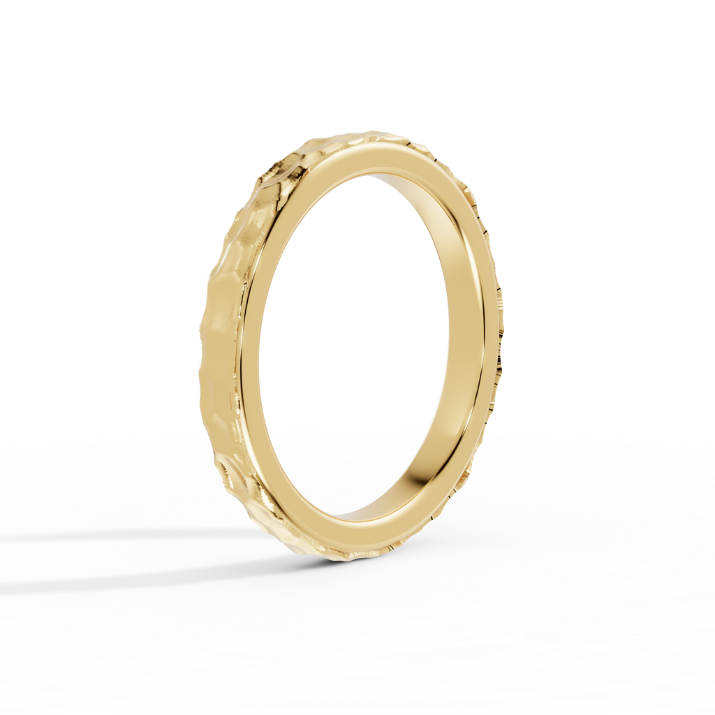 Anillo de compromiso Terra en oro amarillo de 2,5 mm vista lateral