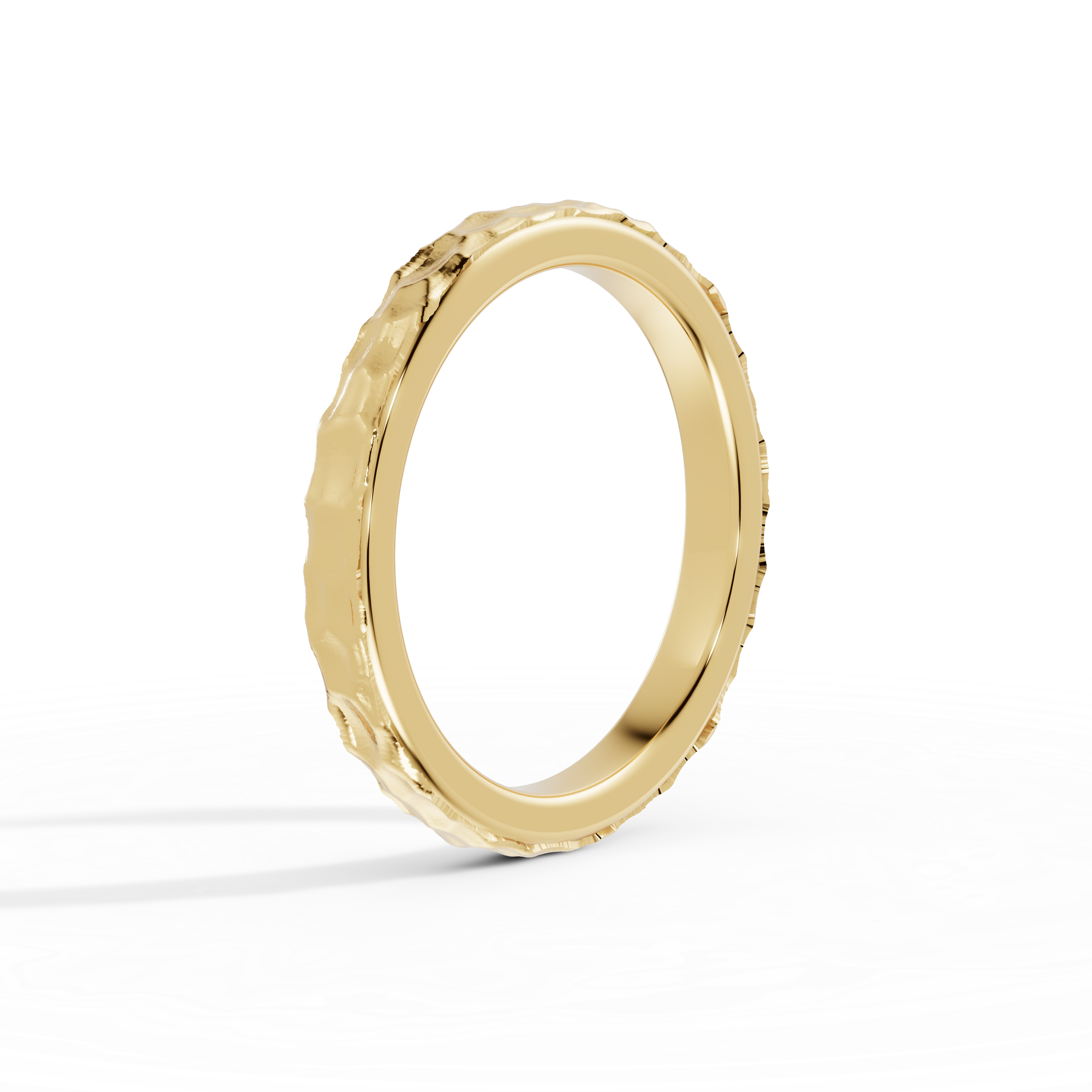Anillo de compromiso Terra en oro amarillo de 2,5 mm vista lateral