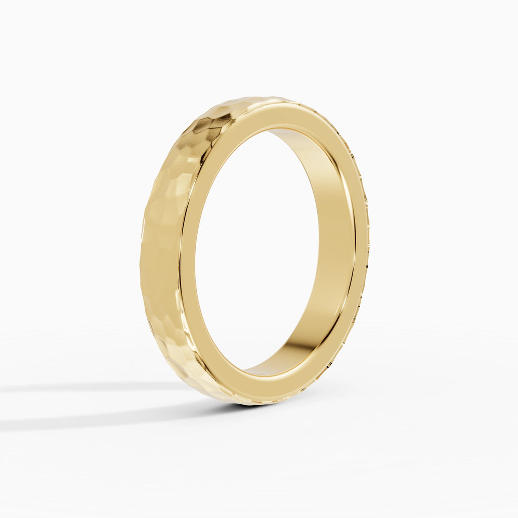 Anillo de compromiso Terra en oro amarillo de 3,5 mm vista lateral