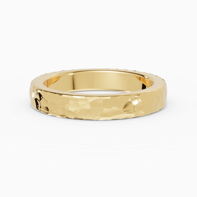 Anillo de compromiso Terra en oro amarillo de 3,5 mm detalle del aro