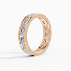VOLTA engagement ring in rose gold 4 mm with emerald cut diamond 4x2.8 mm, side view