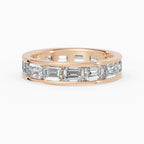 VOLTA engagement ring in rose gold 4 mm with emerald cut diamond 4x2.8 mm