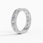 VOLTA engagement ring in white gold 4 mm with emerald cut diamond 4x2.8 mm, side view