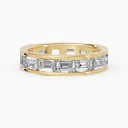 VOLTA engagement ring in yellow gold 4 mm with emerald cut diamond 4x2.8 mm