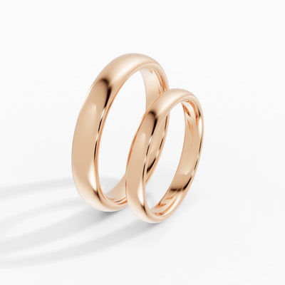 Set Alliances Rondes Couple 4mm + 3mm | ESSENTIA