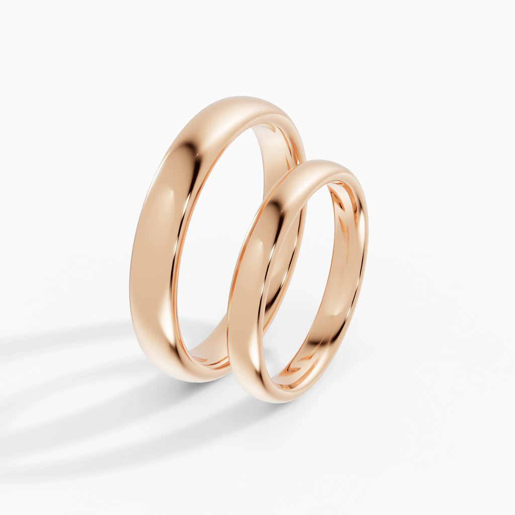 Set Alliances Rondes Couple 4mm + 3mm | ESSENTIA