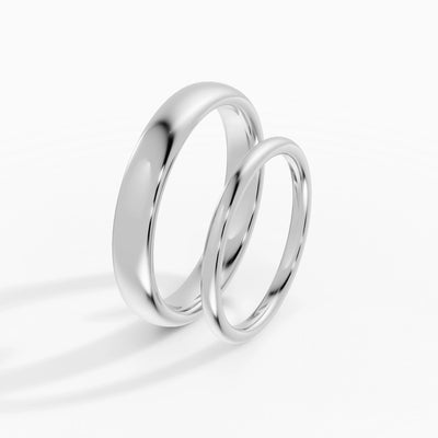 Set Alliances Rondes Couple 4mm + 2mm | ESSENTIA