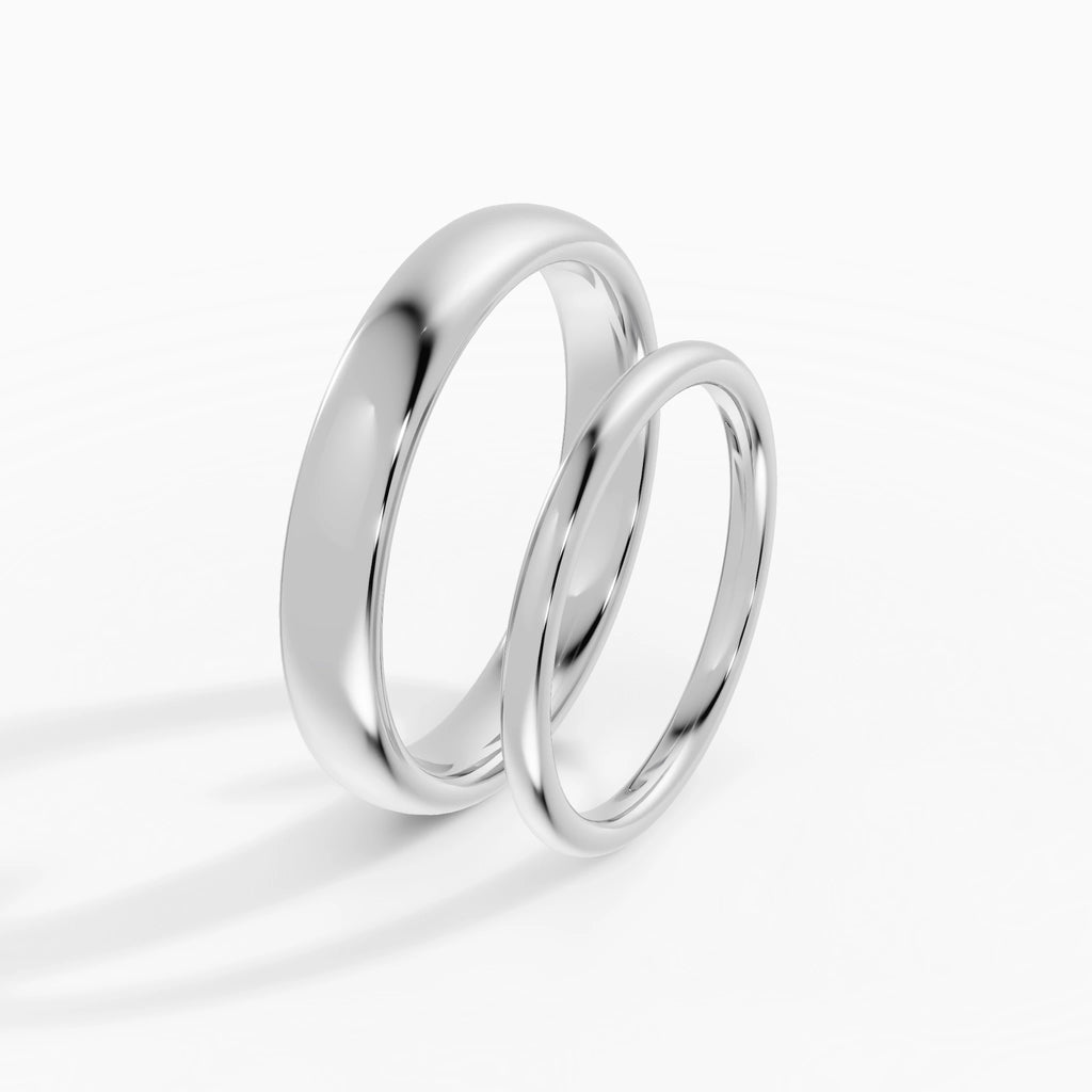 Set Alliances Rondes Couple 4mm + 2mm | ESSENTIA
