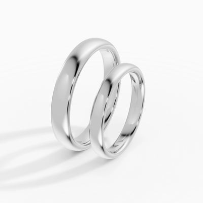 Set Alliances Rondes Couple 4mm + 3mm | ESSENTIA