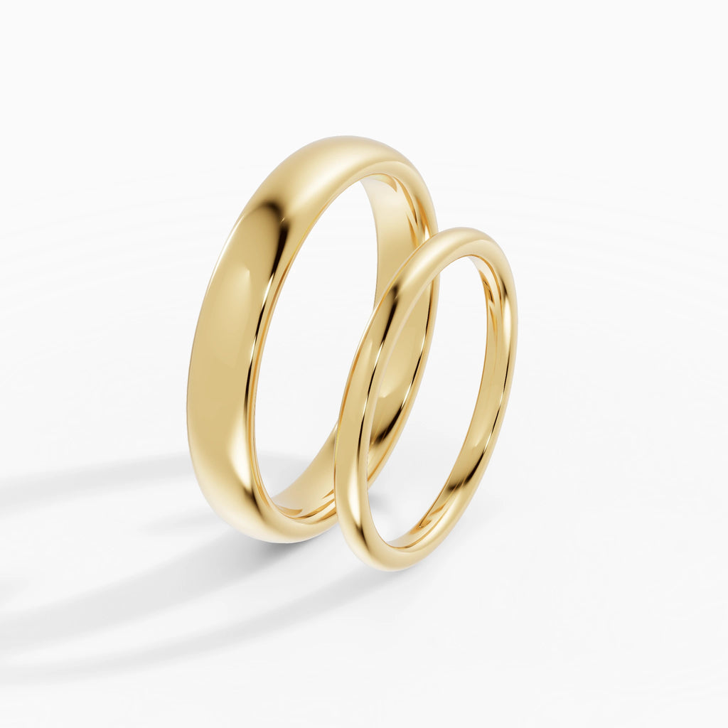 Set Alliances Rondes Couple 4mm + 2mm | ESSENTIA