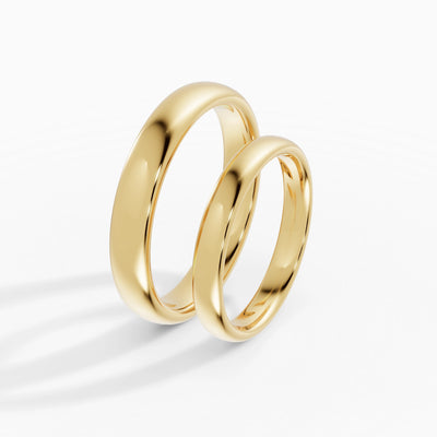 Set Alliances Rondes Couple 4mm + 3mm | ESSENTIA