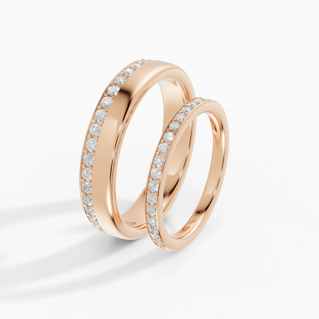 Set Fedi Nuziali Pavé Diamanti Coppia | LUX