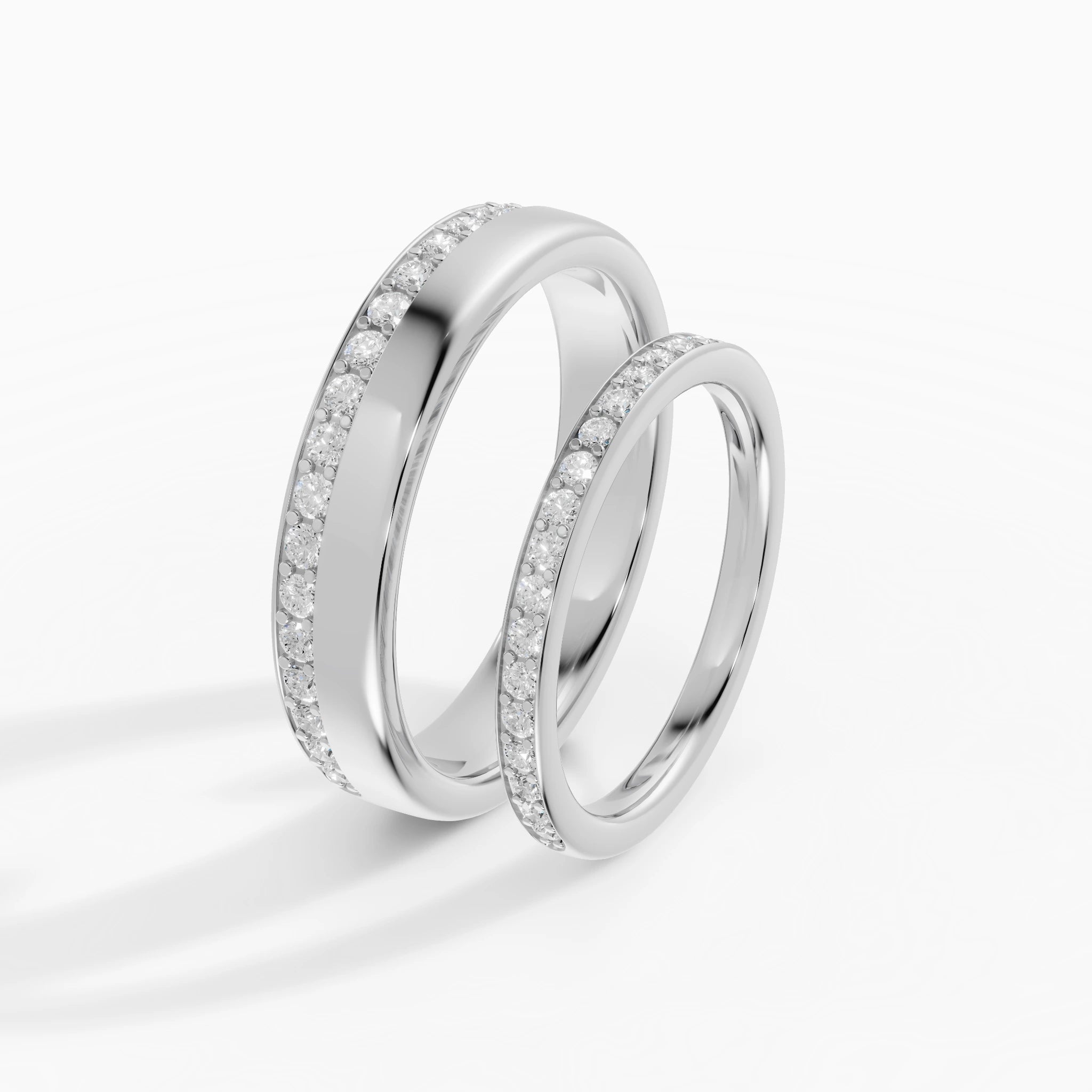 Set Fedi Nuziali Pavé Diamanti Coppia | LUX