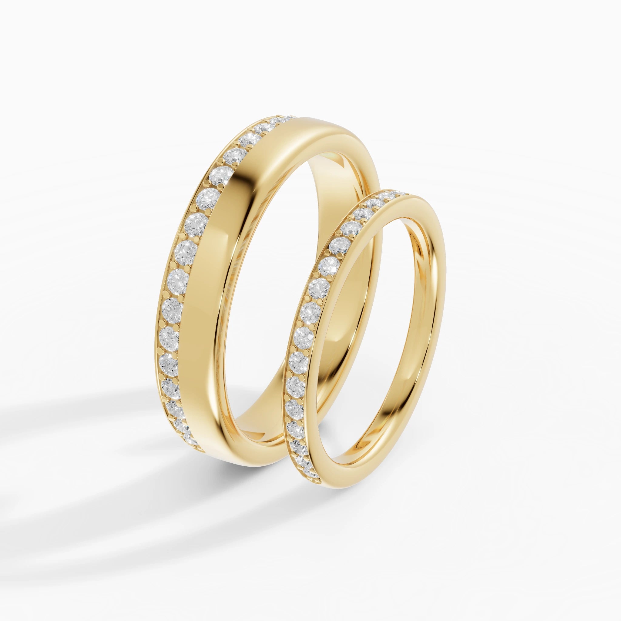 Set Alianzas Pavé Diamantes Pareja | LUX