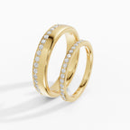 Set Fedi Nuziali Pavé Diamanti Coppia | LUX