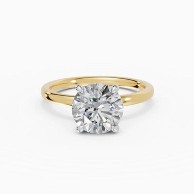 THEIA | Anillo solitario halo escondido brillante