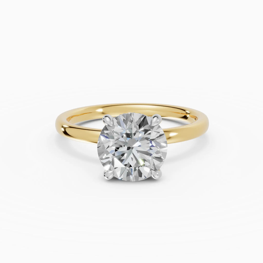 Anillo de compromiso THEIA brillante solitario halo escondido