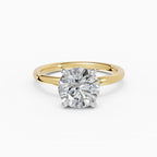 Anillo de compromiso THEIA brillante solitario halo escondido