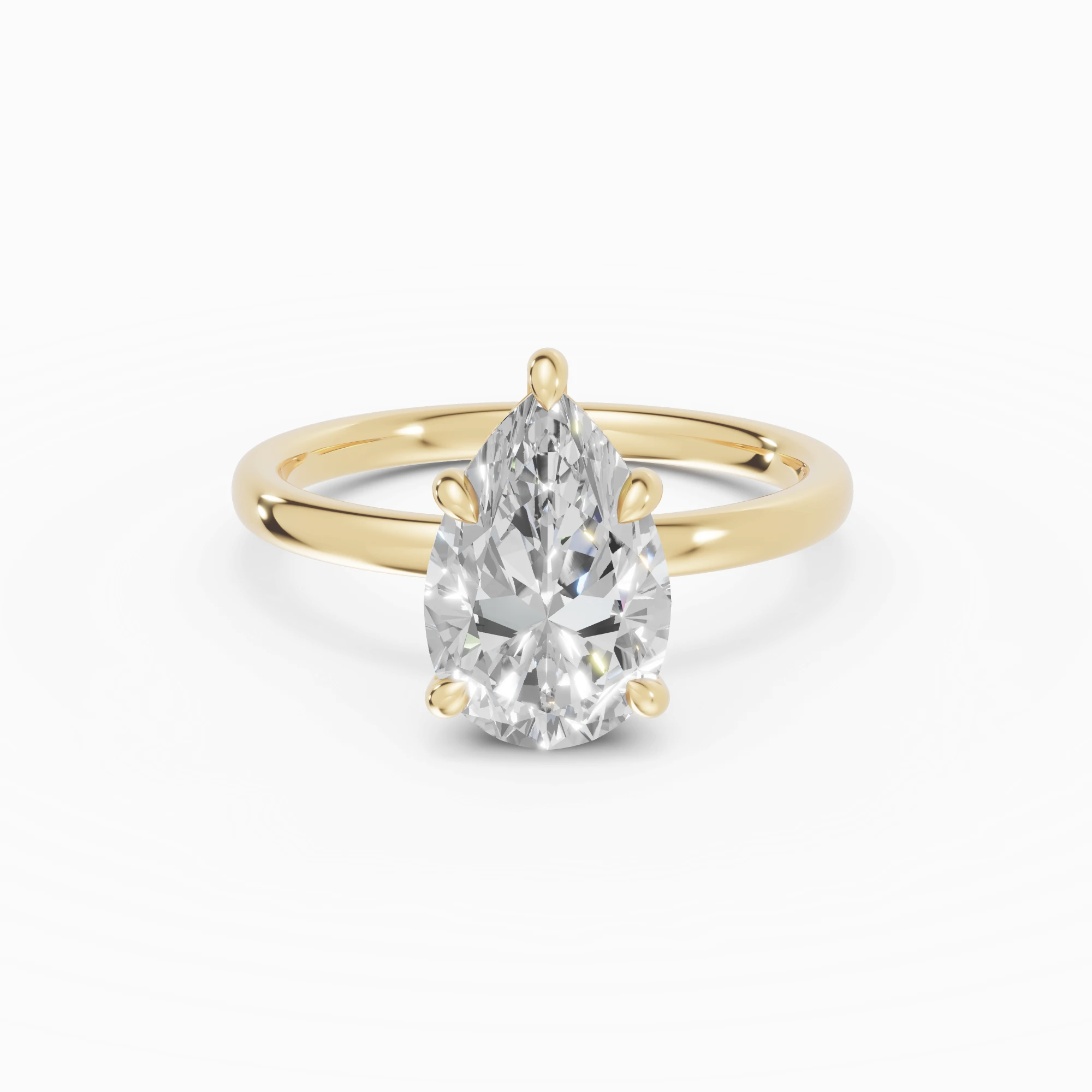 THEIA | Anillo solitario halo escondido pera