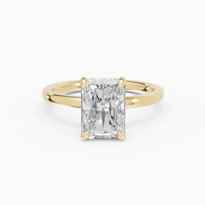 THEIA | Anillo solitario halo escondido radiante