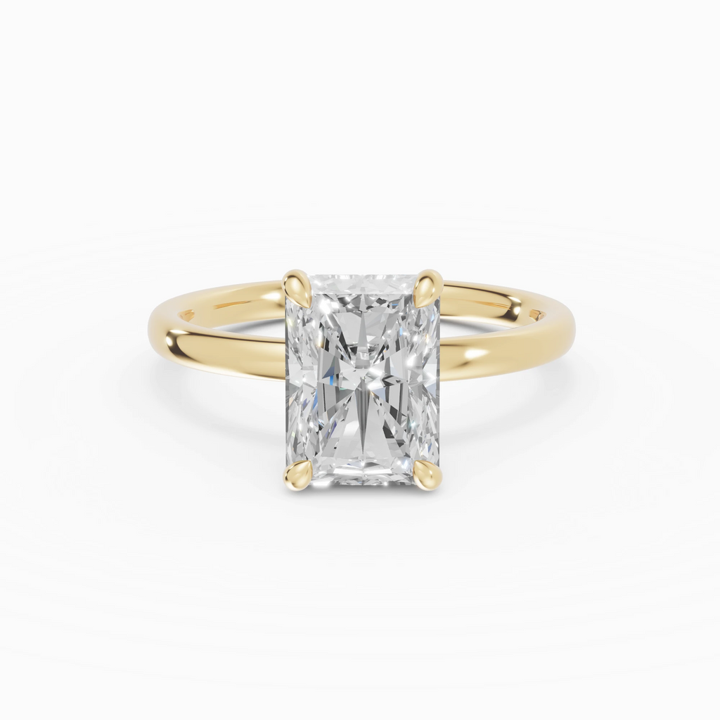 THEIA | Anillo solitario halo escondido radiante