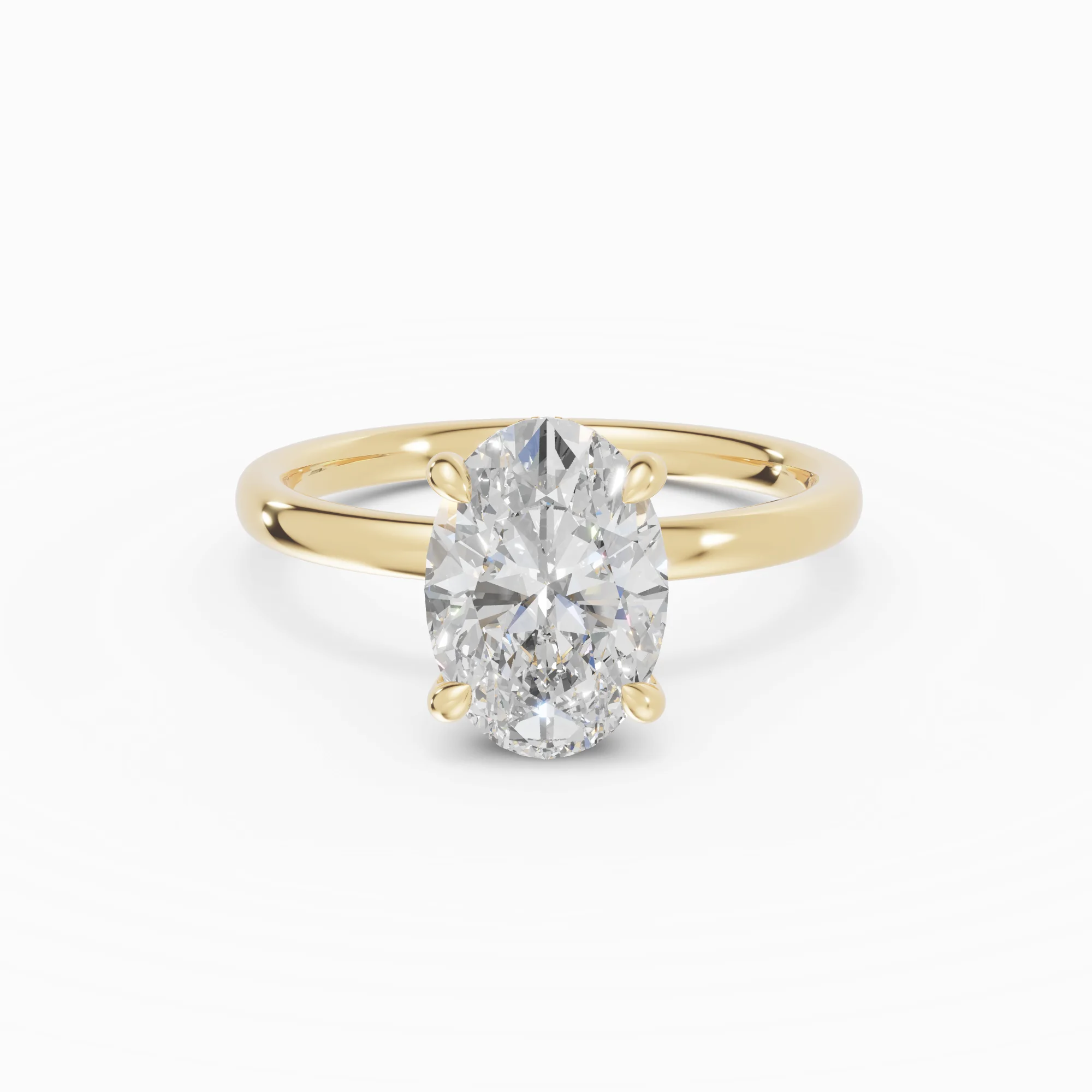 THEIA | Anillo solitario halo escondido oval