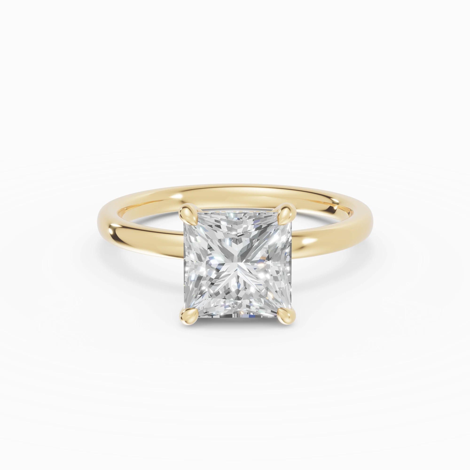 THEIA | Anillo solitario halo escondido princesa