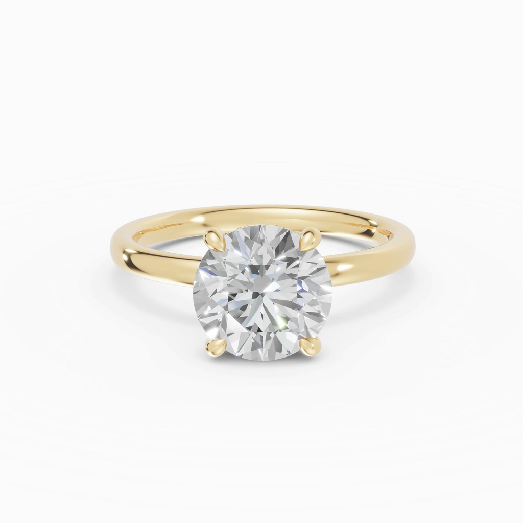 THEIA | Anillo solitario halo escondido brillante