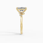 JASMINE radiant cluster engagement ring in 18k rose gold - top view