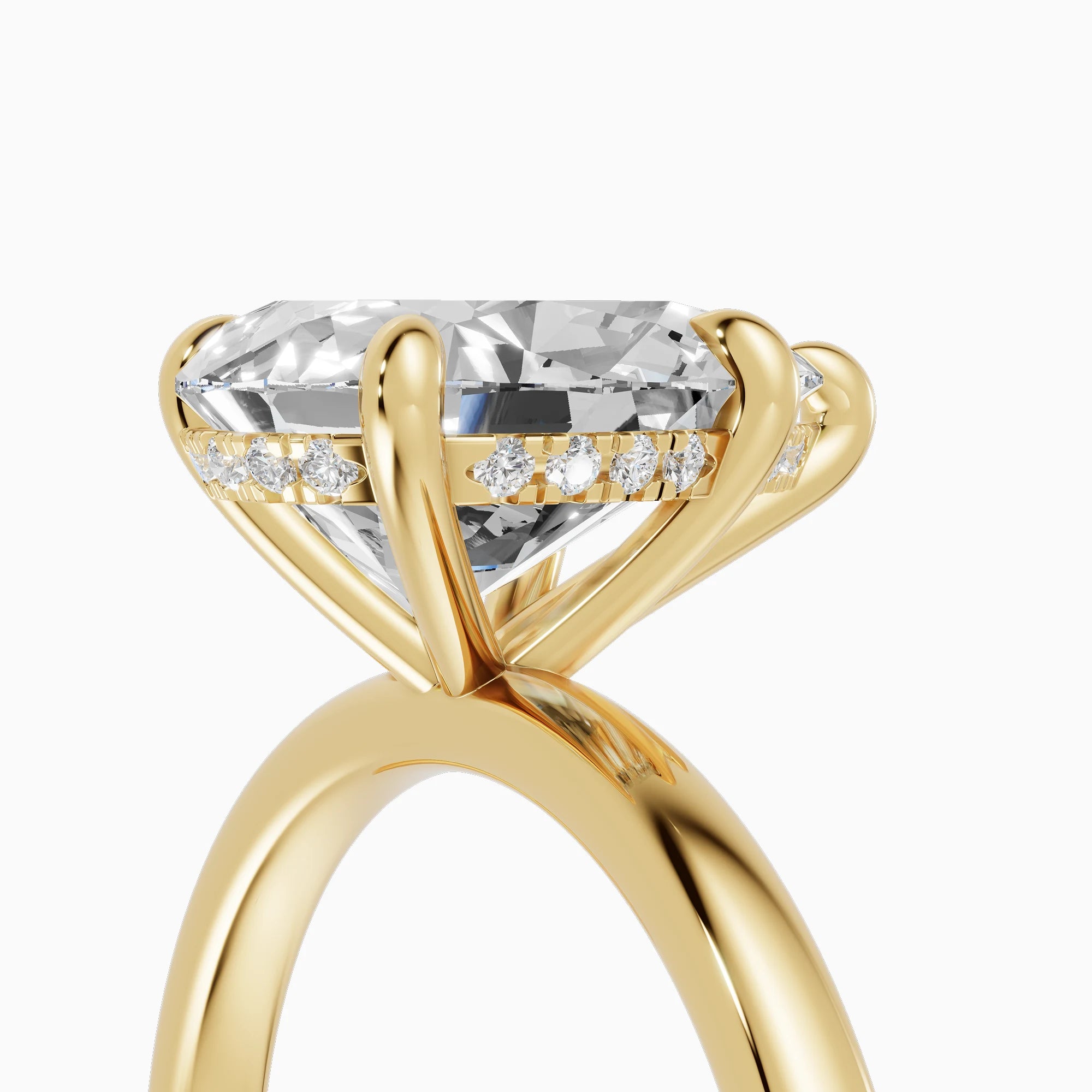 THEIA | Anillo solitario halo escondido pera