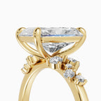 JASMINE radiant cluster engagement ring in platinum - setting detail