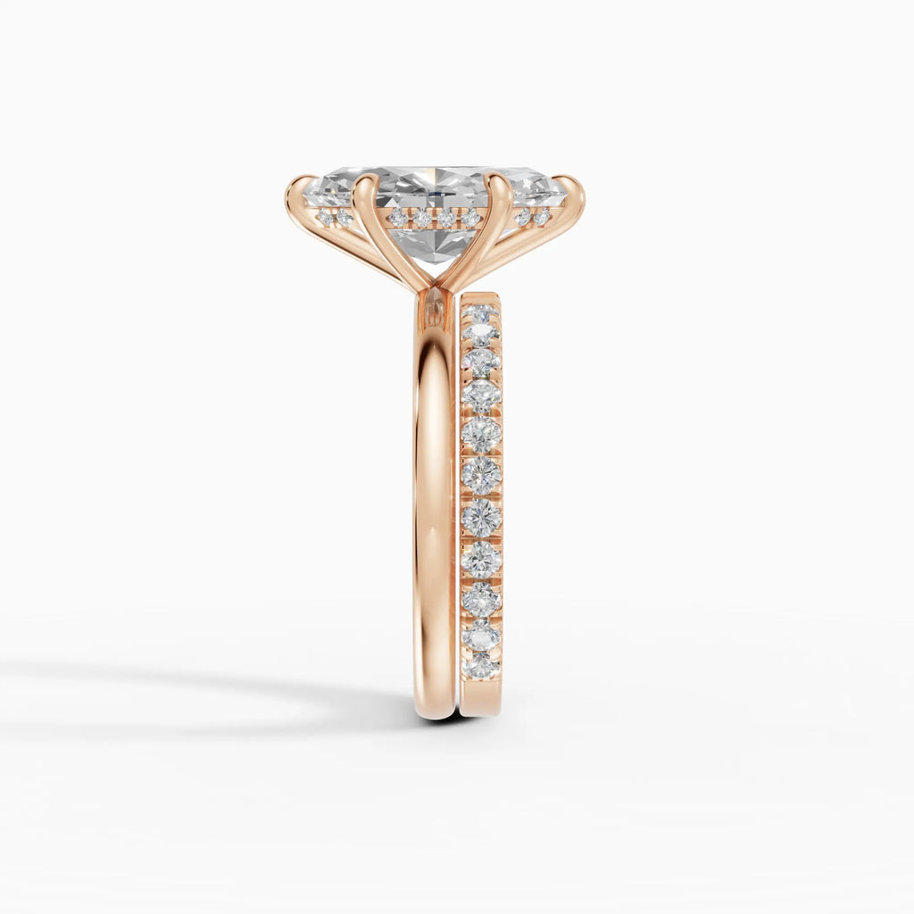 Anillo de compromiso THEIA marquesa solitario halo escondido - contexto