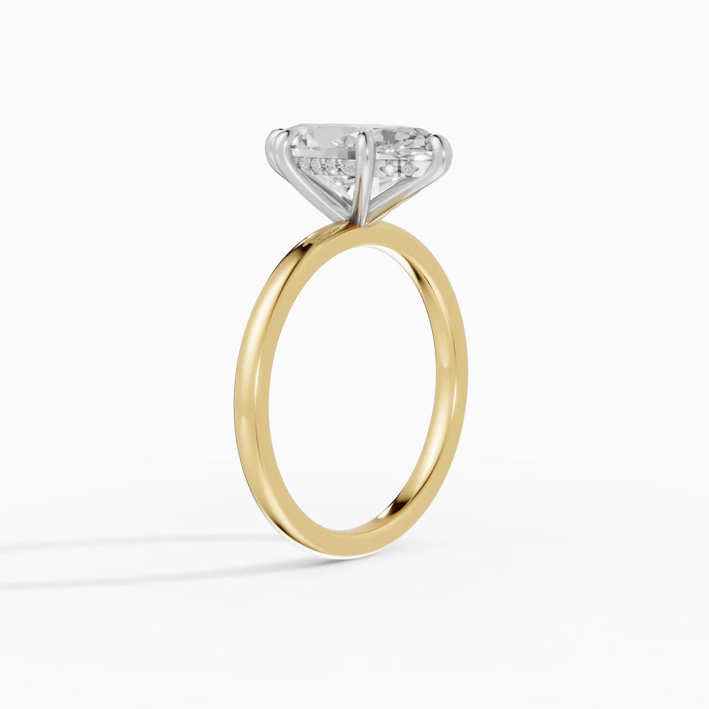 Anillo de compromiso THEIA marquesa solitario halo escondido