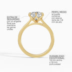 MAGNOLIA round brilliant floral setting solitaire engagement ring in platinum - perspective
