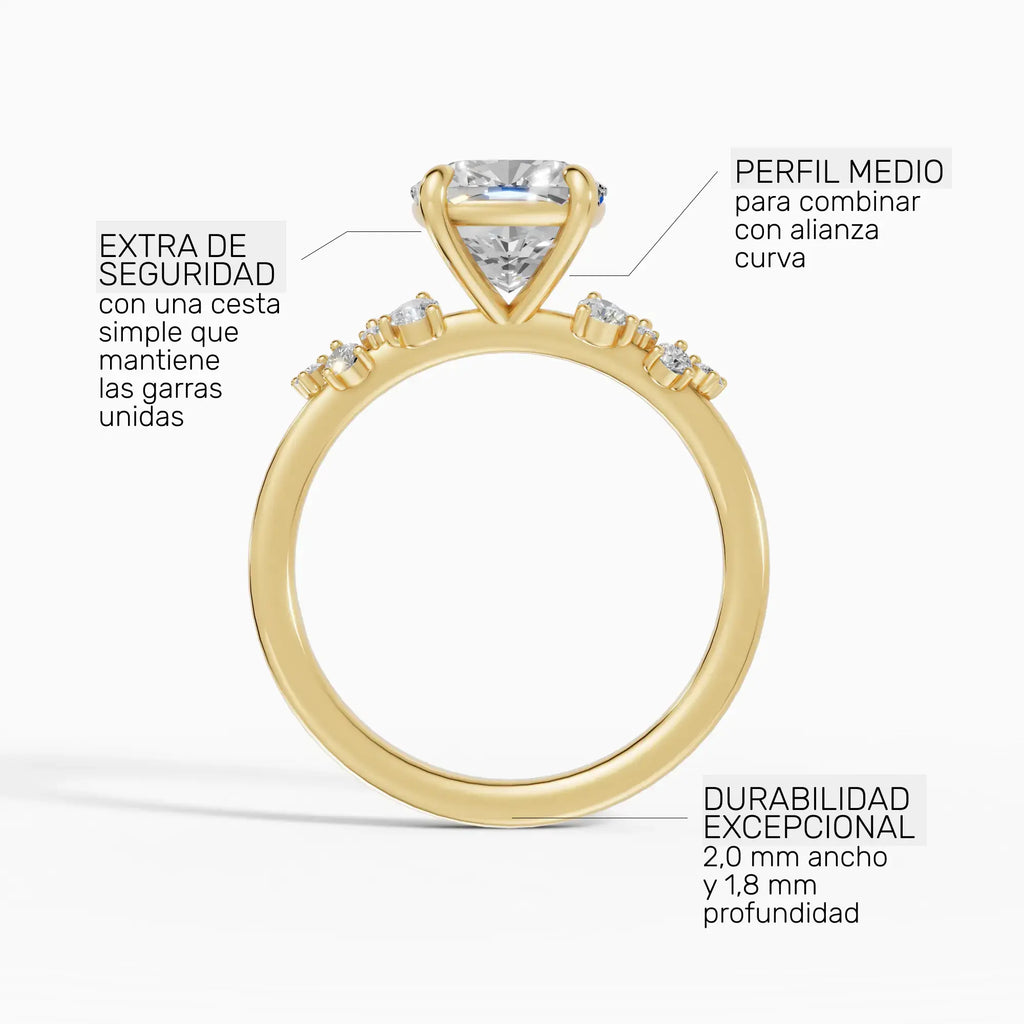 JASMINE | Anillo clúster cojín