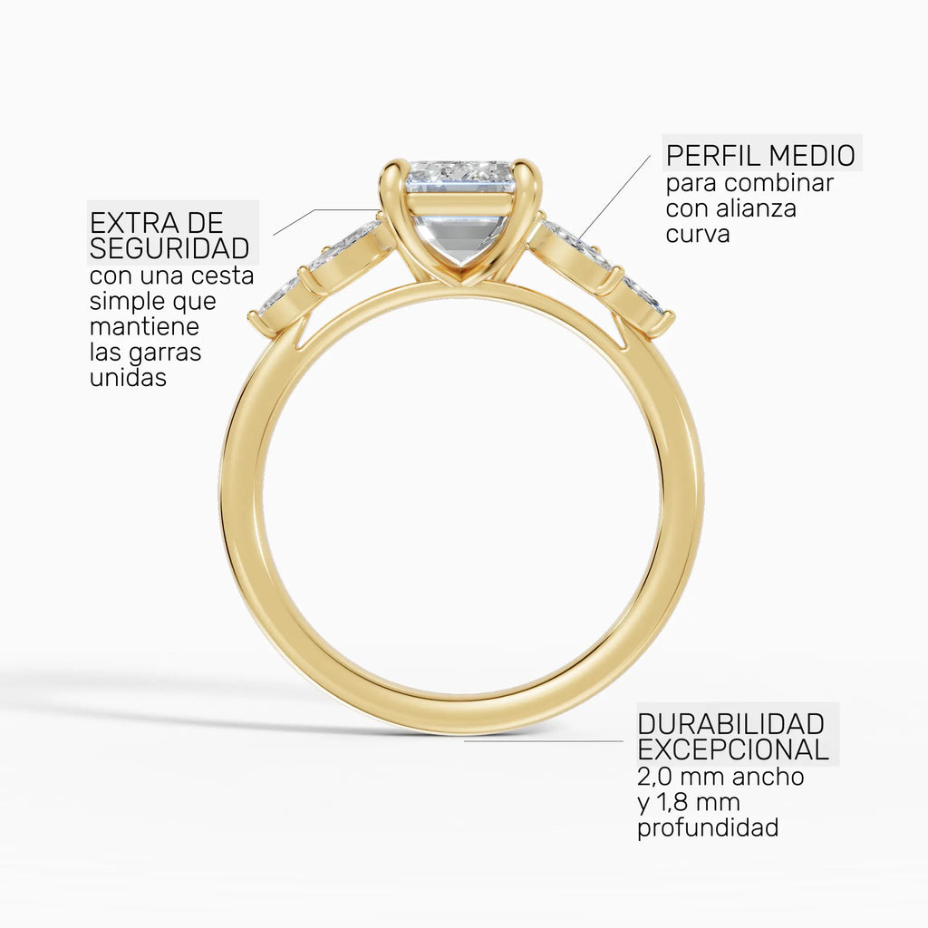 Anillo de compromiso VESTA esmeralda clúster - lifestyle