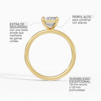 Anillo de compromiso GAIA esmeralda solitario en oro amarillo 14k - perspectiva