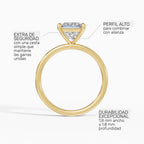 Anillo de compromiso GAIA princesa solitario en oro amarillo 14k - perspectiva