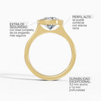 Anillo de compromiso HERA brillante solitario biselado en oro amarillo - ficha técnica de seguridad y perfil