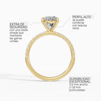 AURORA oval half-pavé solitaire engagement ring in 14k yellow gold - perspective