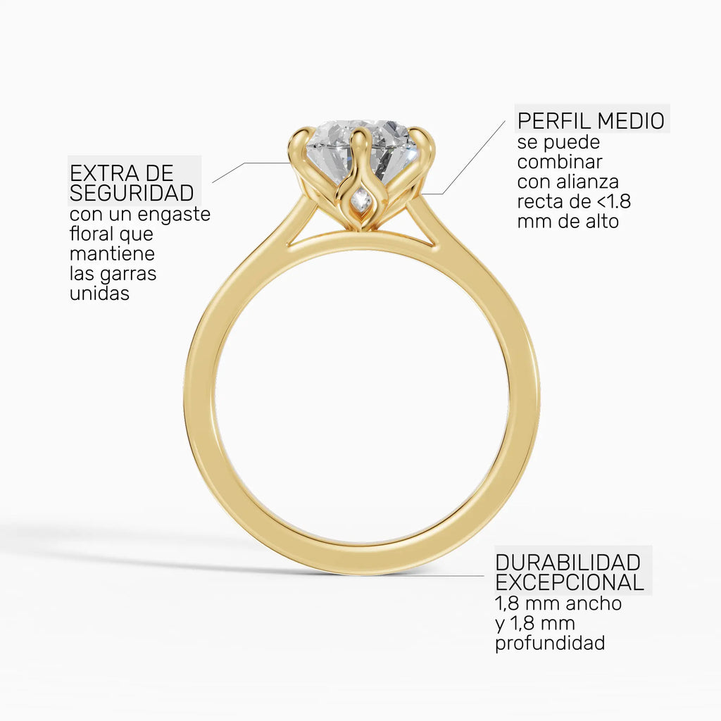 MAGNOLIA | Anillo oval engaste floral