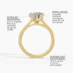 MAGNOLIA oval floral setting engagement ring in platinum - perspective