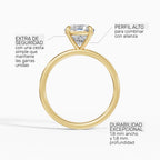 Anillo de compromiso GAIA cojín solitario en oro amarillo 14k - perspectiva